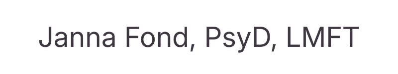 DR. JANNA FOND, PsyD, LMFT Logo